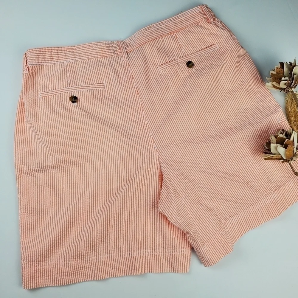 New Saddlebred Orange Wht Gingham Men's Shorts 36 - Picture 9 of 9